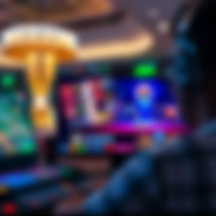 Illustration of online casino games interface