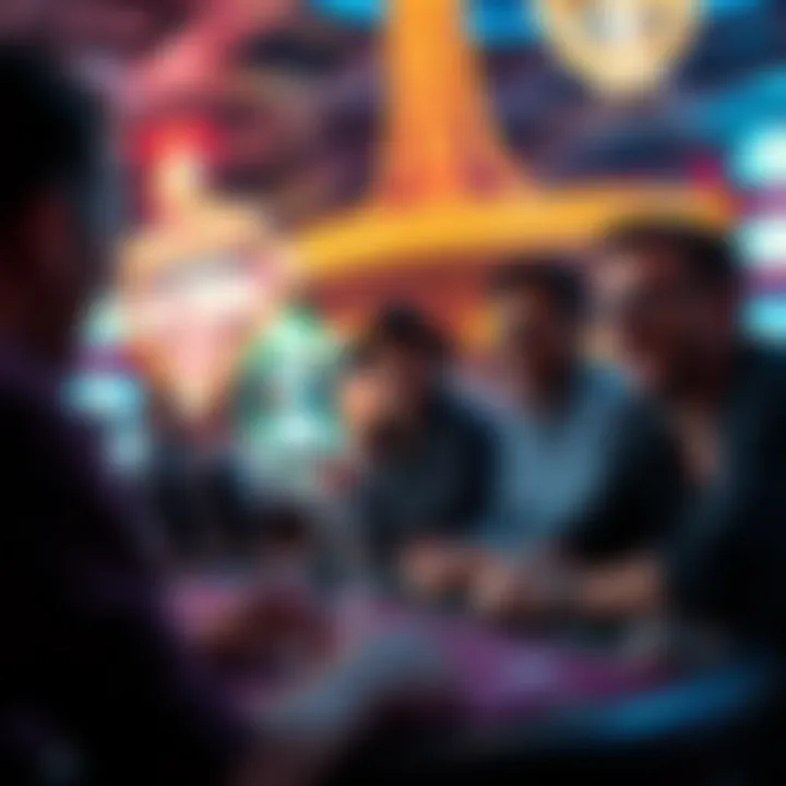 Happy gamblers enjoying a game night