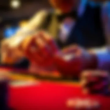 Card Shuffling Techniques Close-up of a dealer shuffling cards