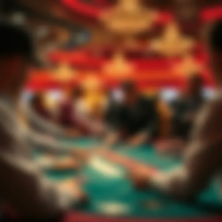 Casino Atmosphere Casino environment with blackjack action in full swing