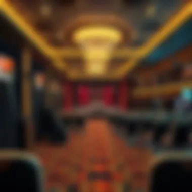 View of entertainment facilities including a stage and seating area