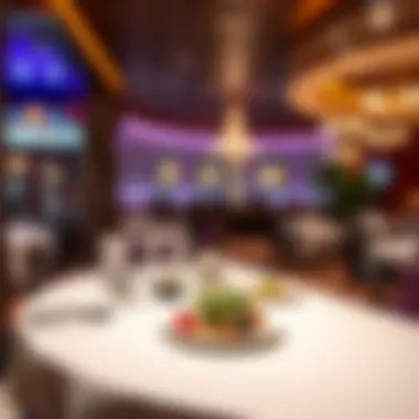 An exquisite dining setting at the Mirage showcasing gourmet dishes and an inviting atmosphere.
