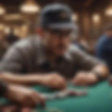 A focused player managing their bankroll during a game