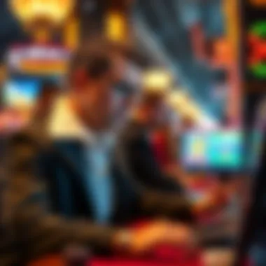 Strategic player analyzing game options at an online casino