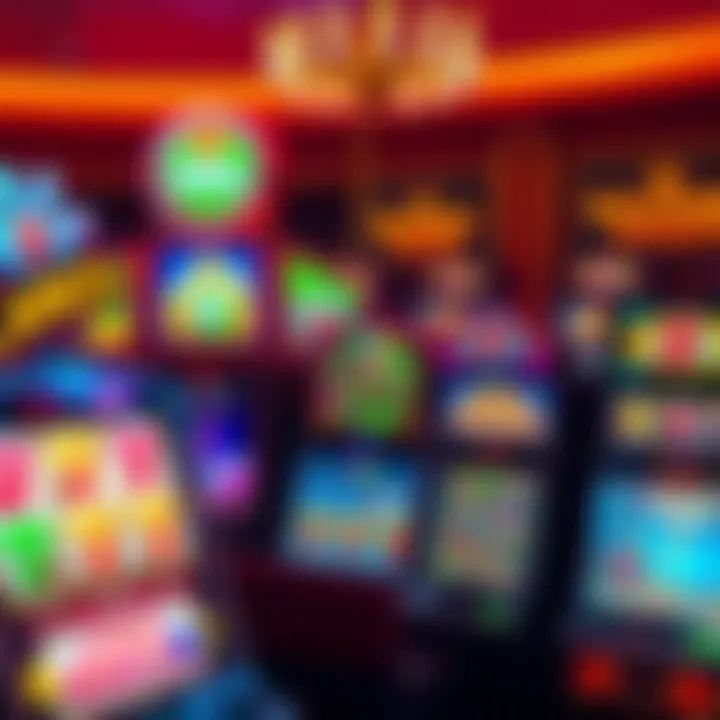 A vibrant display of various online slot machines showcasing their features.