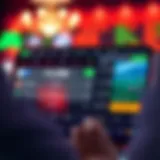 User interface of a betting app showcasing live odds