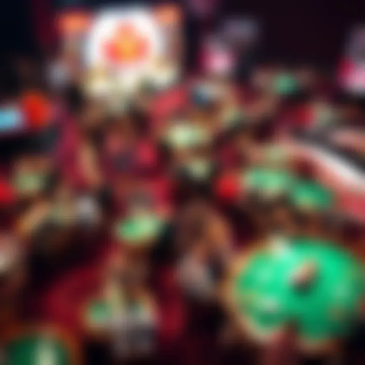 The Thriving Poker Tournament Scene in Canada Aerial view of a bustling poker tournament in Canada