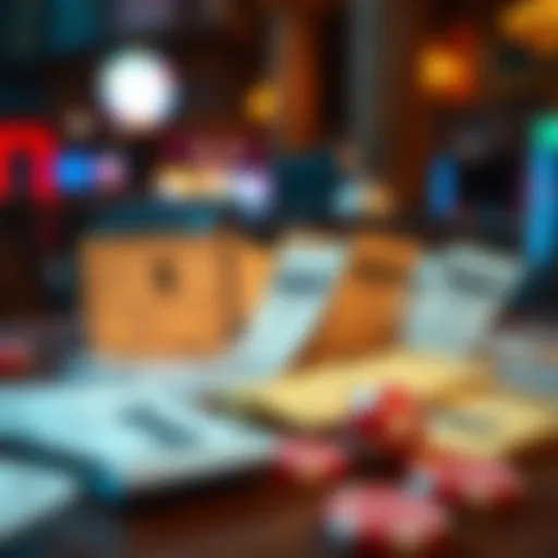 Diverse lottery ticket options displayed on a table