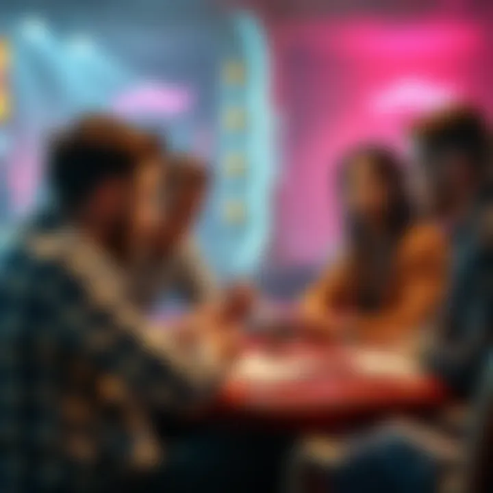 Group of friends discussing lottery strategies