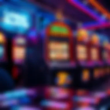 Visual representation of a high-stakes slot machine with vibrant graphics