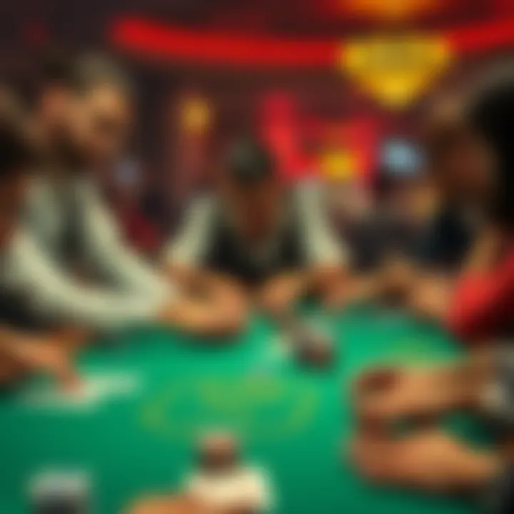 An intense Omaha poker game in progress