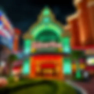 Exterior view of Silverton Casino showcasing its architectural design and vibrant environment.