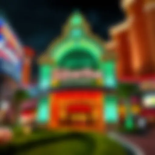 Exterior view of Silverton Casino showcasing its architectural design and vibrant environment.