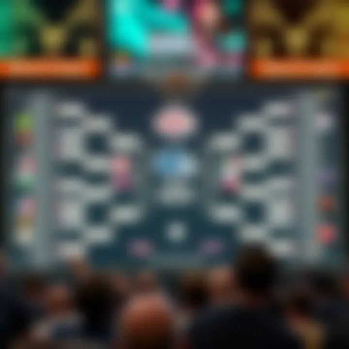 Brackets filled out with team logos and statistics