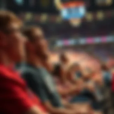 Fans cheering in a crowded arena