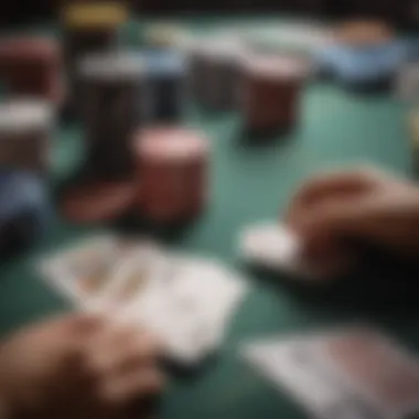 A well-arranged Texas Hold'em table with chips and cards