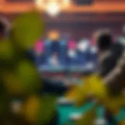 Intense online poker gameplay showcasing strategic decisions