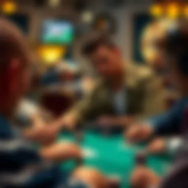 Illustration of reading opponents during a poker game