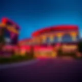 A vibrant casino exterior showcasing modern architecture