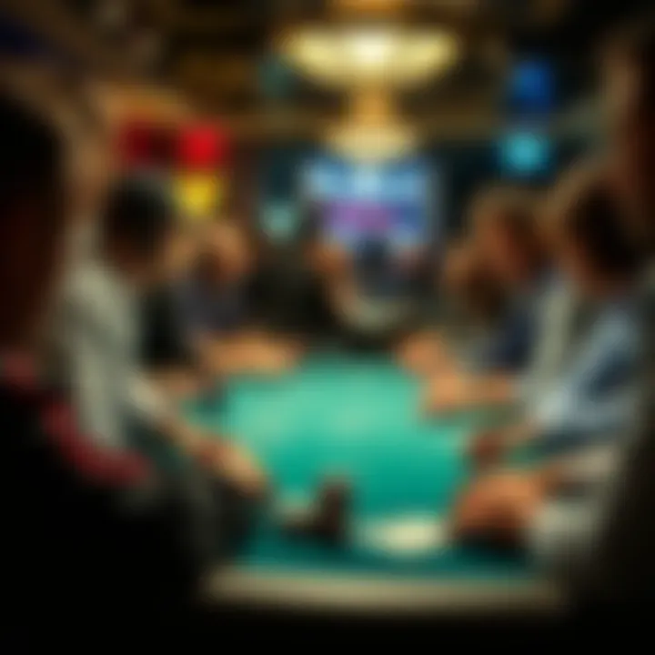 An intense moment at a Texas Hold'em table with players focused