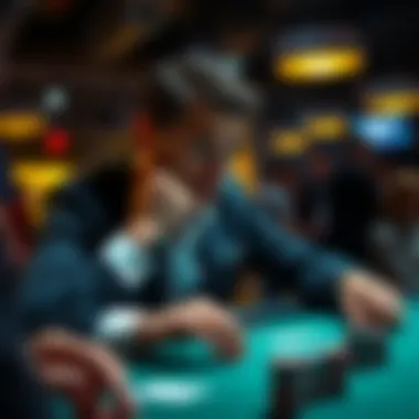 A strategic player contemplating their next move at a poker table