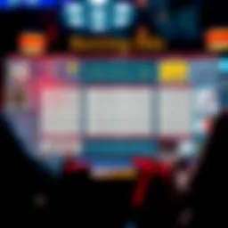 An intricate layout of betting odds and charts