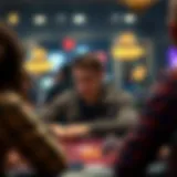 A focused player contemplating their next move in a live Texas Hold'em game