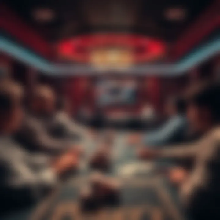 A serene poker room atmosphere showcasing a live Texas Hold'em game in progress