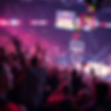 Excitement in the Arena Crowd of enthusiastic fans cheering in a packed arena during an NBA game.