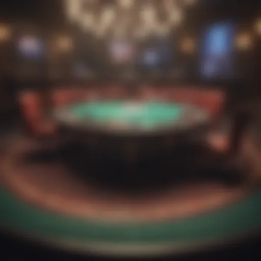 Televised poker table setup with vibrant lights