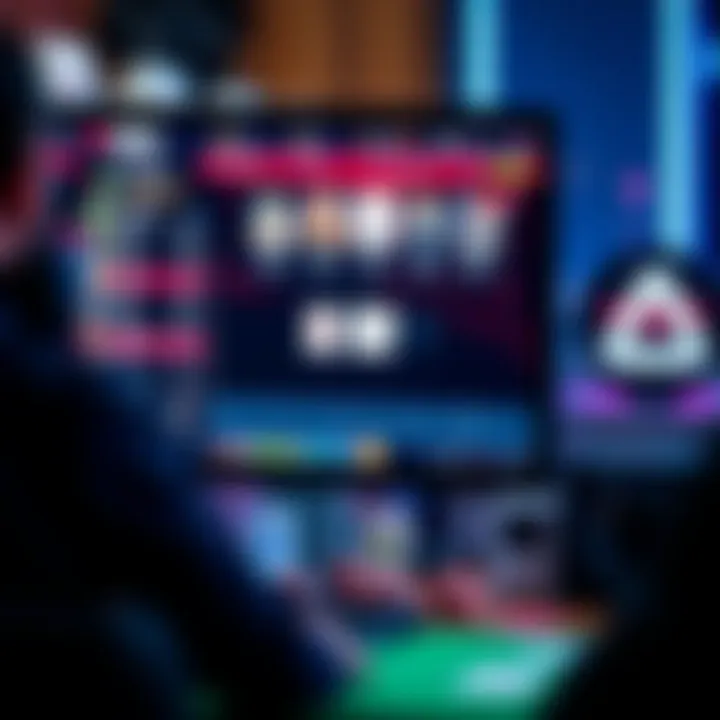 A close-up of a computer screen displaying an online poker interface with vibrant graphics.