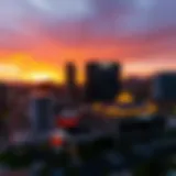 Breathtaking Sunset Over The Strat Panoramic view of The Strat Las Vegas at sunset