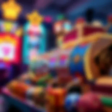 A vibrant display of popular slot game icons and symbols