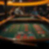 Craps table layout with bets marked clearly