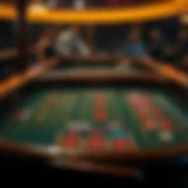 Craps table layout with bets marked clearly