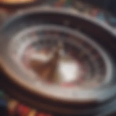 Close-up of a roulette wheel in motion