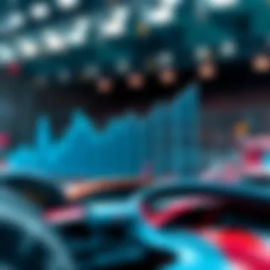 A graph displaying fluctuating betting odds during a Formula One race.