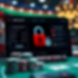A secure online casino interface showcasing encryption and safety features