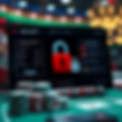 A secure online casino interface showcasing encryption and safety features