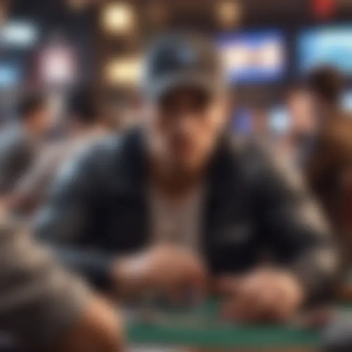 A player engrossed in a live Texas Hold'em game