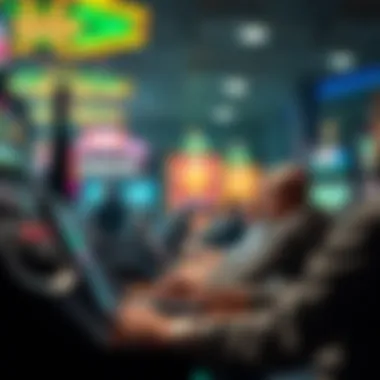 A futuristic depiction of technology influencing gambling behaviors