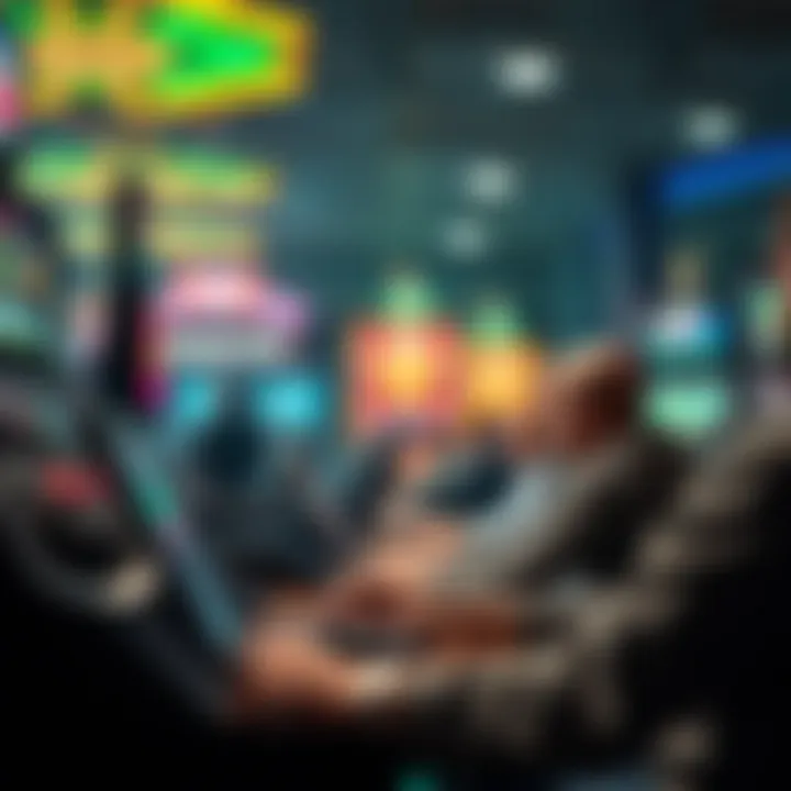 A futuristic depiction of technology influencing gambling behaviors