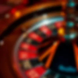 A close-up view of a roulette wheel showing different betting options