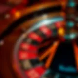 Roulette Wheel Betting Options A close-up view of a roulette wheel showing different betting options