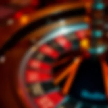 Roulette Wheel Betting Options A close-up view of a roulette wheel showing different betting options