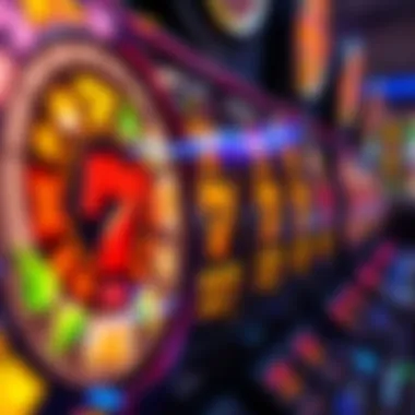 Close-up of spinning reels showcasing vibrant symbols