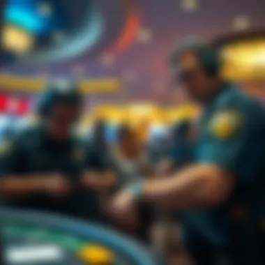 Comprehensive Security Personnel Training Casino security personnel engaged in training exercises.