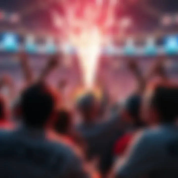 Fans celebrating a World Series victory in a stadium