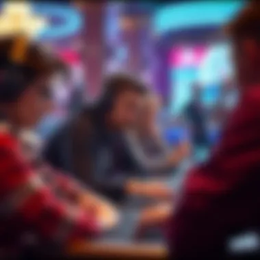 Participants engaged in an intense gaming match